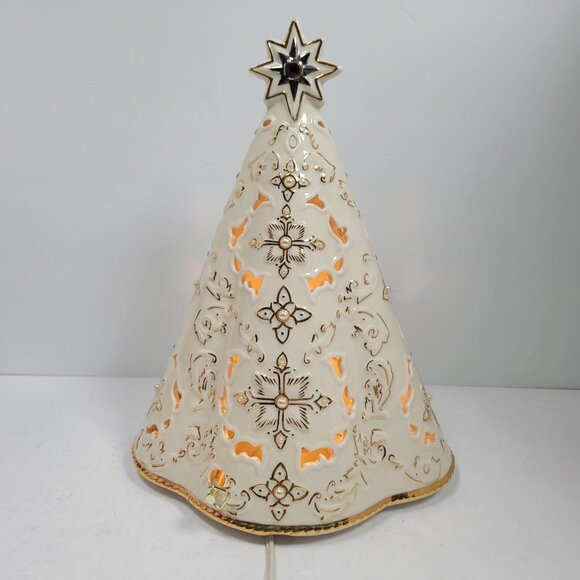 Lenox Florentine and Pearl Jeweled Lighted Tree Christmas Musical TESTED-WORKS - Picture 2 of 7